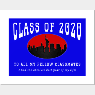 Class of 2020 - Blue, Red and White Colors Posters and Art